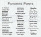 Photo displaying favorite fonts that are available for laser engraving on Yeti and Polar Camel tumblers
