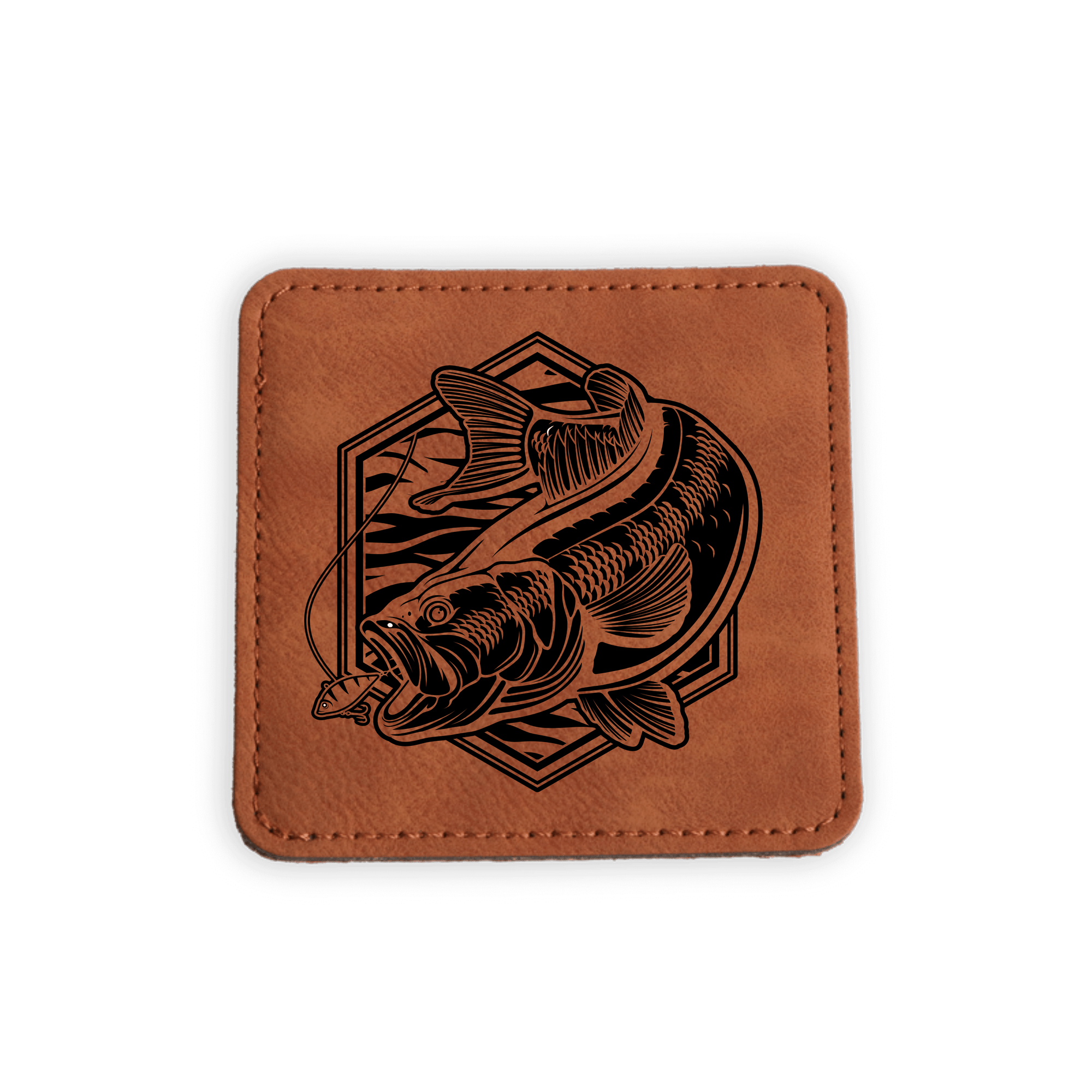 Bass Fishing Leather Coaster Set | Wind River Outpost