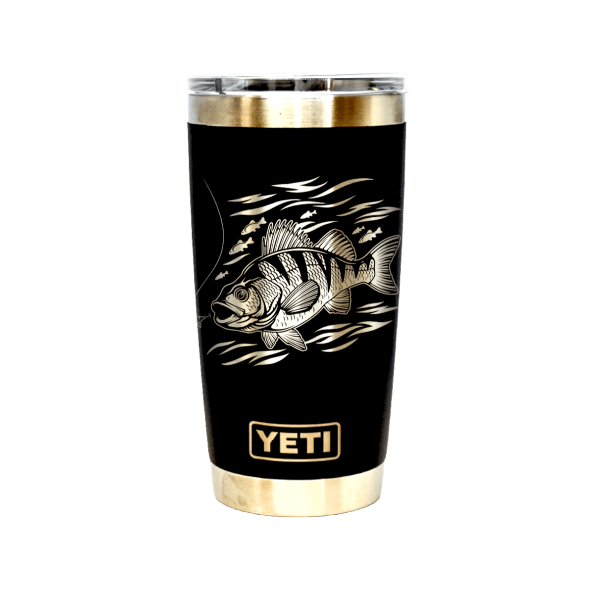 Laser Engraved Authentic YETI Rambler - BASS FISHING