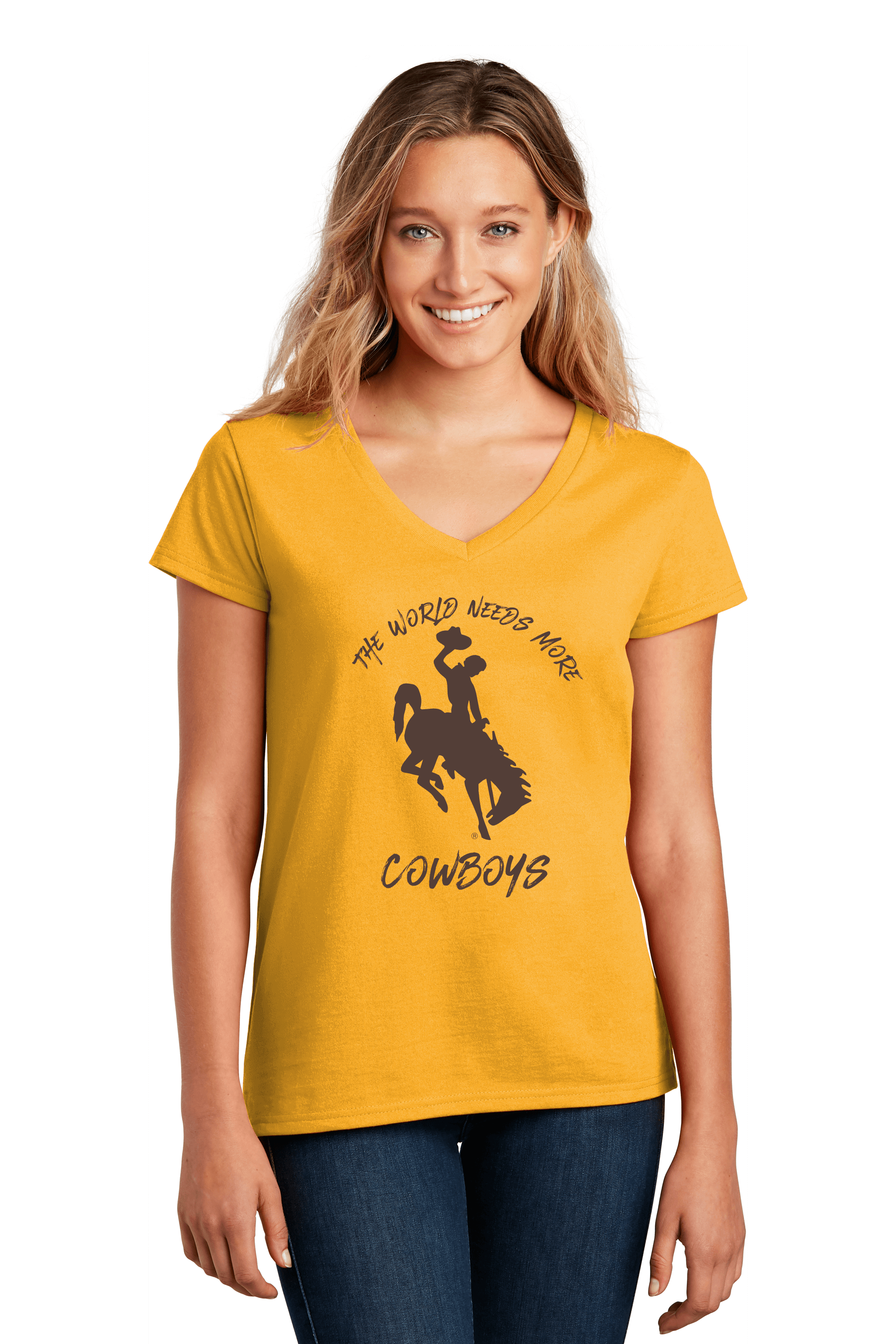 Ladies, The World Needs More Cowboys Shirt Medium / Maize Yellow